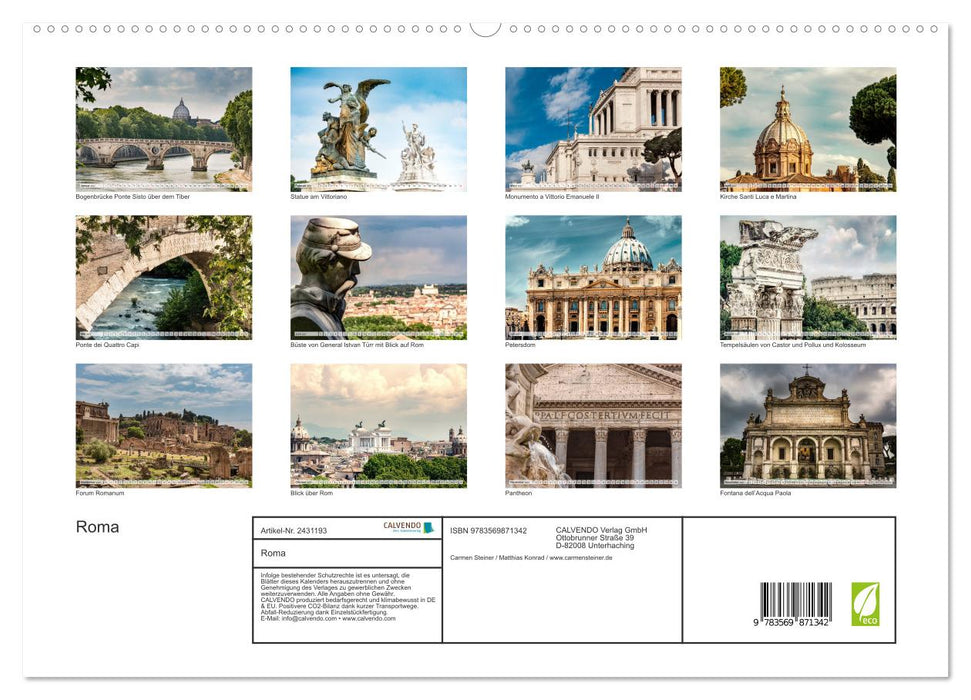 Roma (CALVENDO Premium Wandkalender 2027)