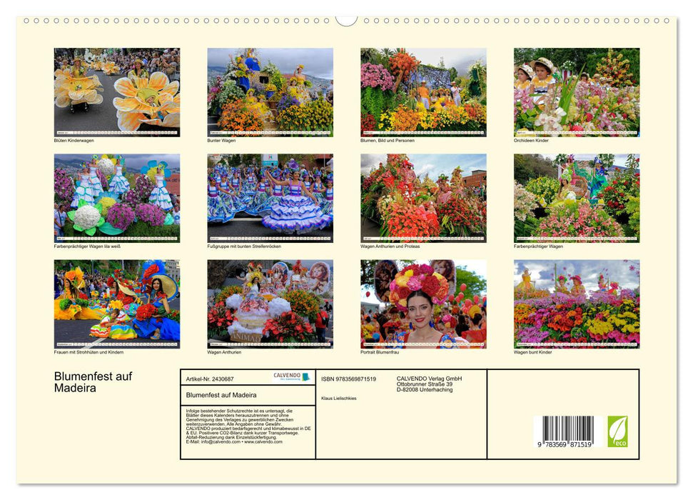 Blumenfest auf Madeira (CALVENDO Premium Wandkalender 2027)