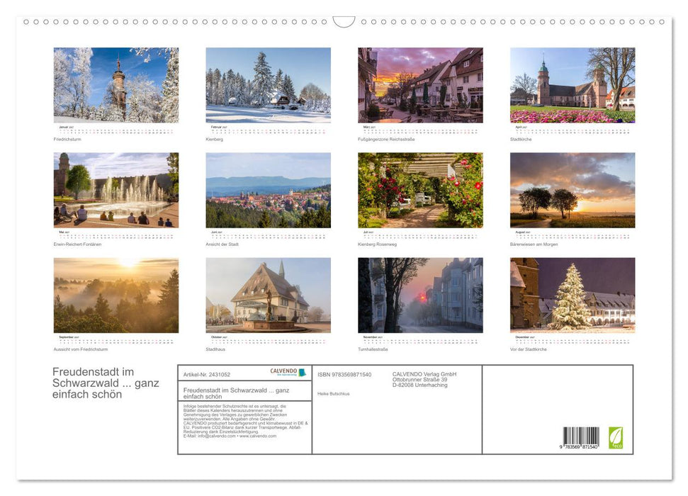 Freudenstadt im Schwarzwald... ganz einfach schön (CALVENDO Wandkalender 2027)