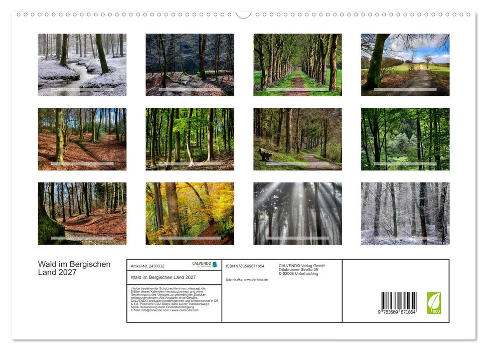Wald im Bergischen Land 2027 (CALVENDO Premium Wandkalender 2027)