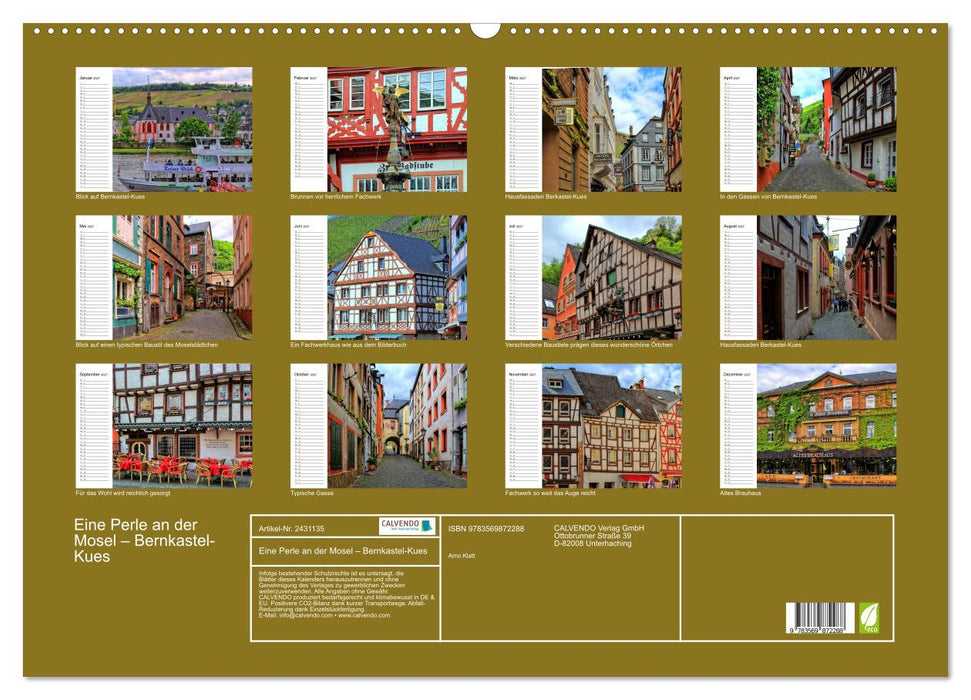 Eine Perle an der Mosel – Bernkastel-Kues (CALVENDO Wandkalender 2027)