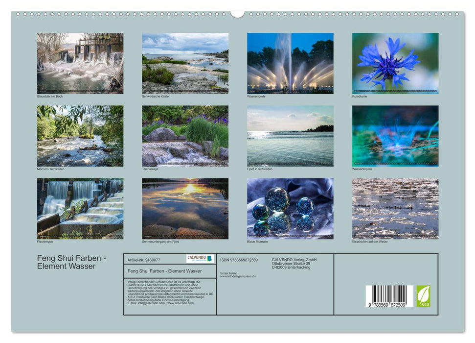 Feng Shui Farben - Element Wasser (CALVENDO Premium Wandkalender 2027)