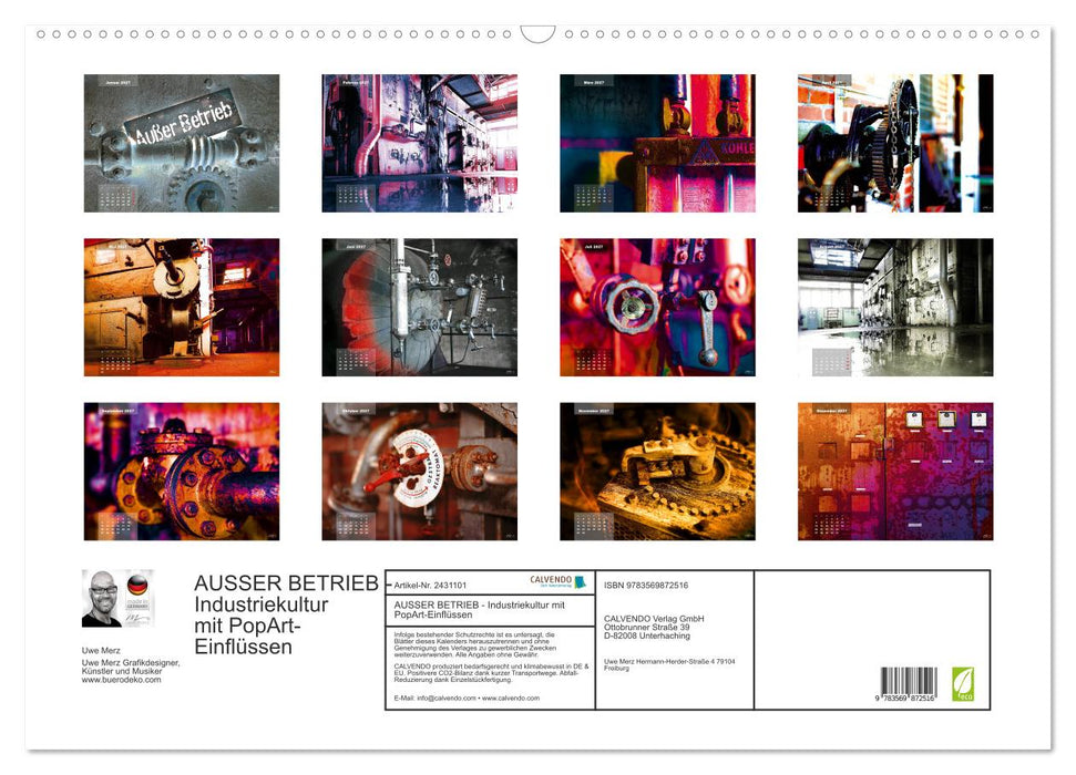 AUSSER BETRIEB - Industriekultur mit PopArt-Einflüssen (CALVENDO Wandkalender 2027)