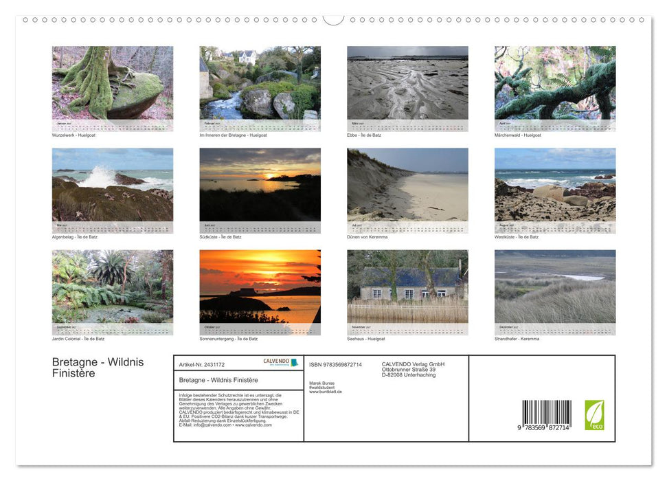 Bretagne - Wildnis Finistère (CALVENDO Premium Wandkalender 2027)