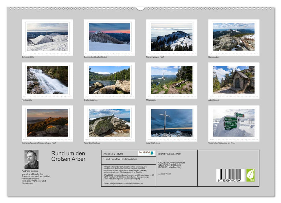 Rund um den Großen Arber (CALVENDO Premium Wandkalender 2027)