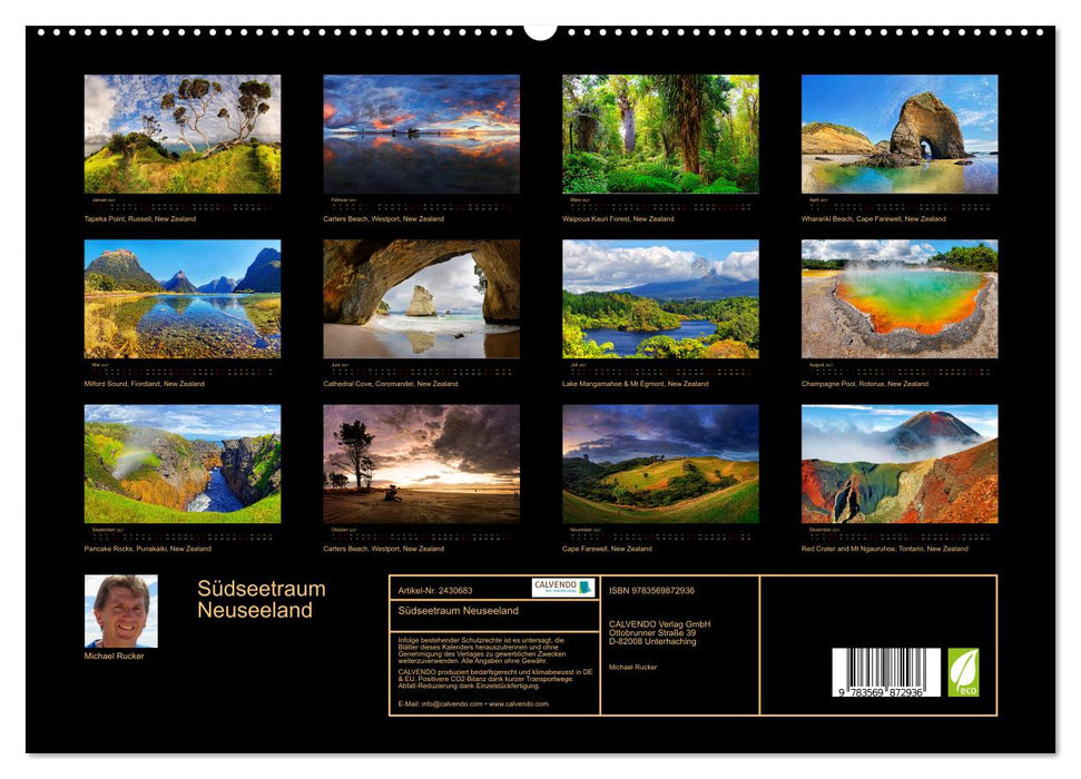 Südseetraum Neuseeland (CALVENDO Premium Wandkalender 2027)