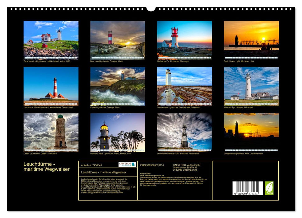 Leuchttürme - maritime Wegweiser (CALVENDO Premium Wandkalender 2027)