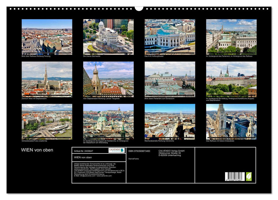 WIEN von oben (CALVENDO Wandkalender 2027)