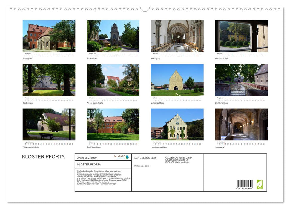 KLOSTER PFORTA (CALVENDO Wandkalender 2027)