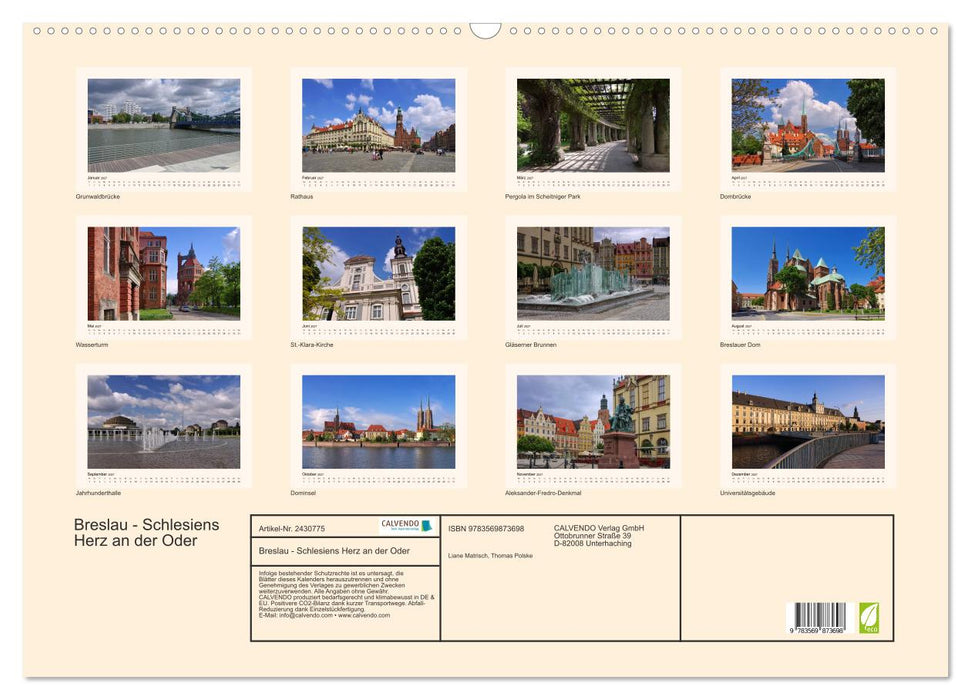 Breslau - Schlesiens Herz an der Oder (CALVENDO Wandkalender 2027)