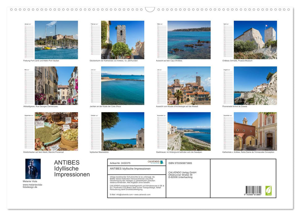 ANTIBES Idyllische Impressionen (CALVENDO Wandkalender 2027)