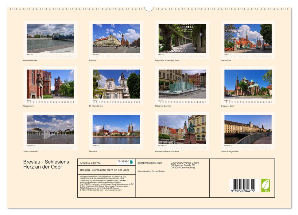 Breslau - Schlesiens Herz an der Oder (CALVENDO Premium Wandkalender 2027)