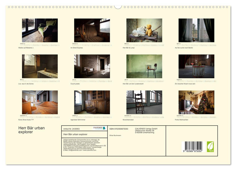 Herr Bär urban explorer (CALVENDO Premium Wandkalender 2027)