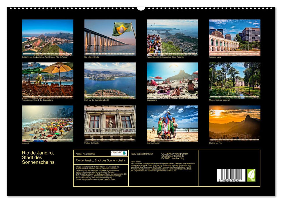 Rio de Janeiro, Stadt des Sonnenscheins (CALVENDO Premium Wandkalender 2027)