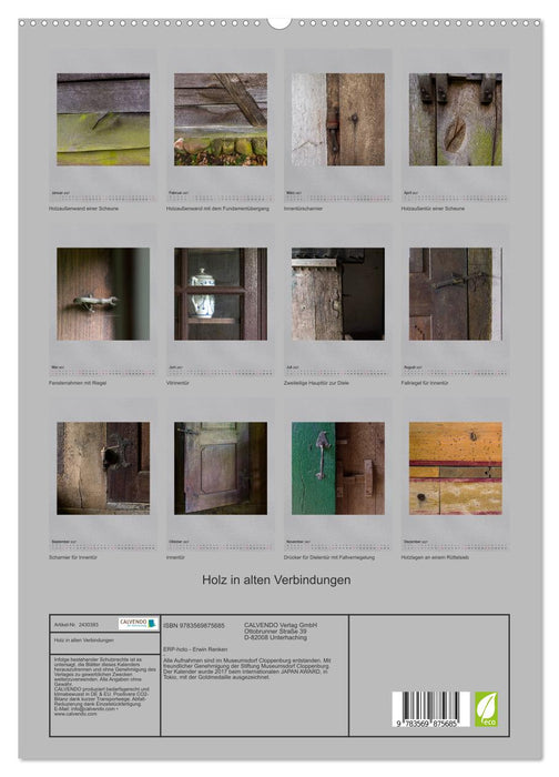 Holz in alten Verbindungen (CALVENDO Premium Wandkalender 2027)