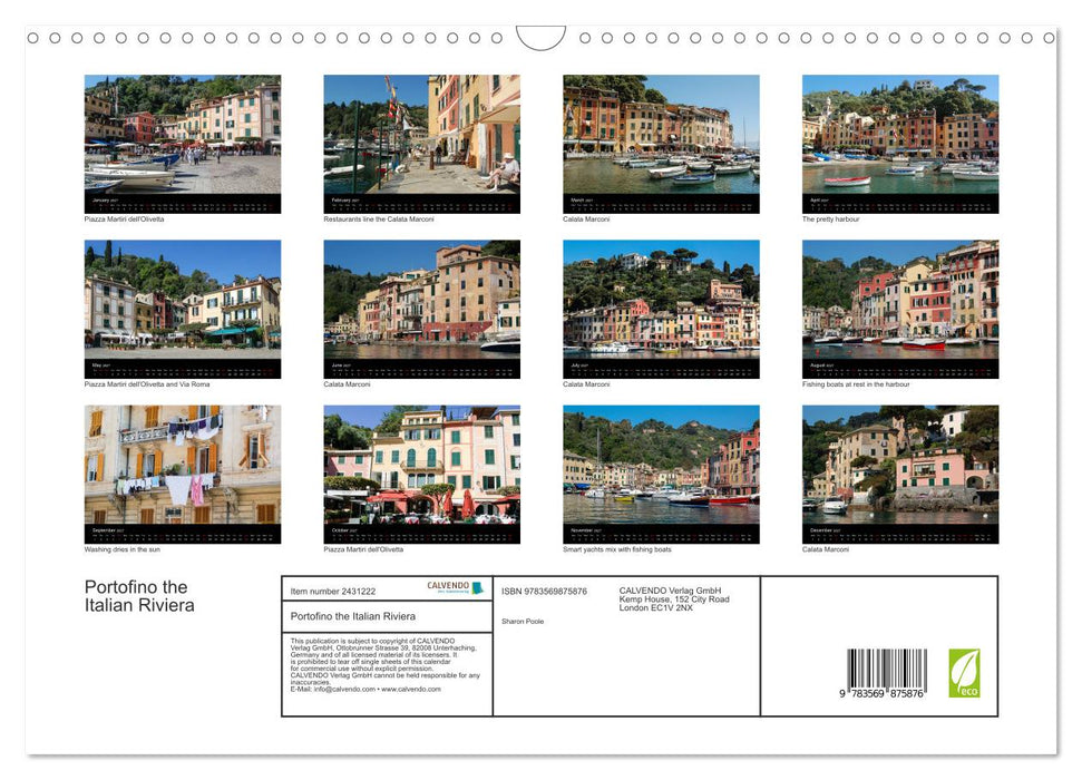 Portofino the Italian Riviera (CALVENDO Monthly Calendar 2027)