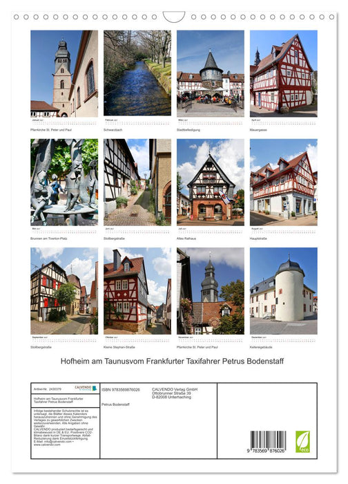 Hofheim am Taunusvom Frankfurter Taxifahrer Petrus Bodenstaff (CALVENDO Wandkalender 2027)