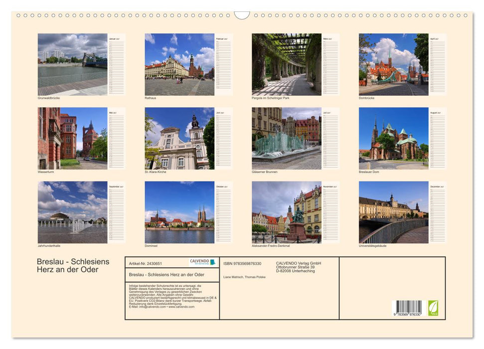 Breslau - Schlesiens Herz an der Oder (CALVENDO Wandkalender 2027)