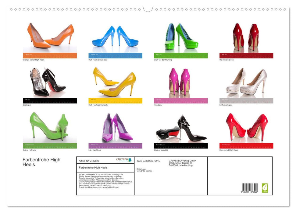 Farbenfrohe High Heels (CALVENDO Wandkalender 2027)