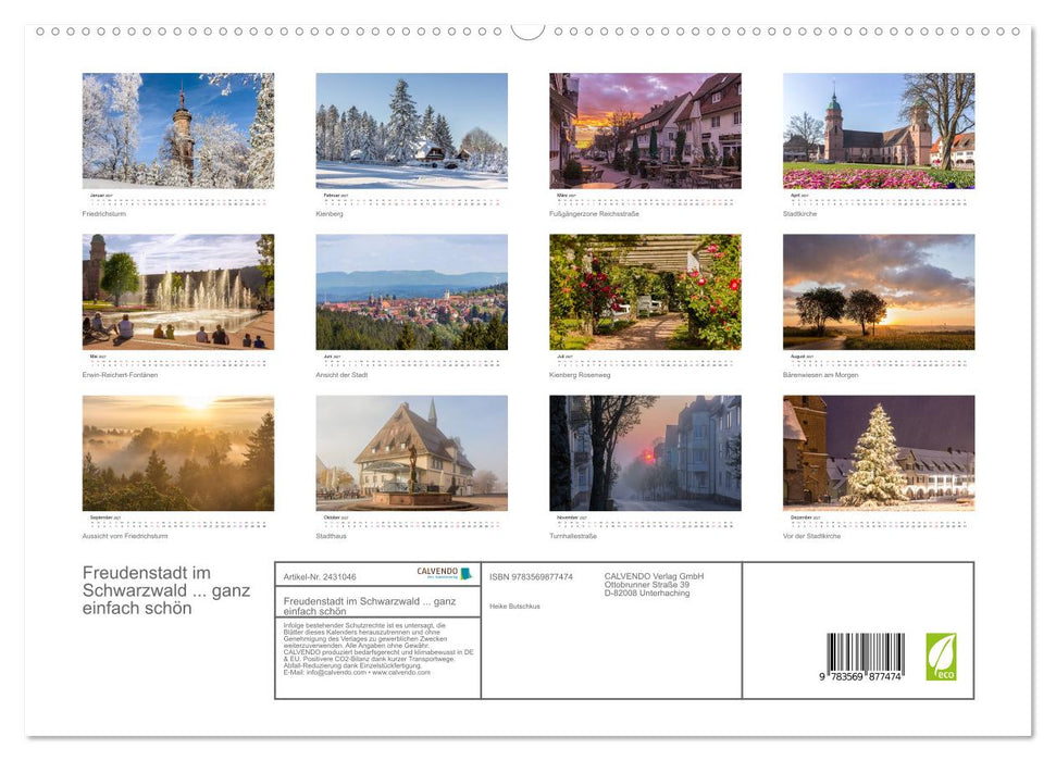 Freudenstadt im Schwarzwald... ganz einfach schön (CALVENDO Premium Wandkalender 2027)
