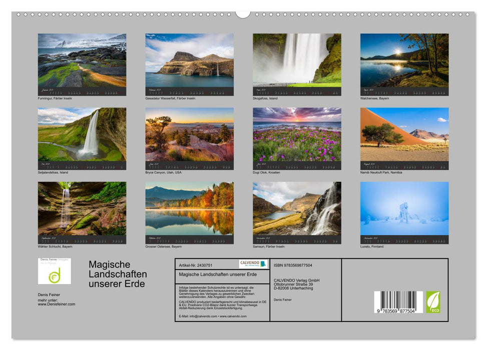 Magische Landschaften unserer Erde (CALVENDO Premium Wandkalender 2027)