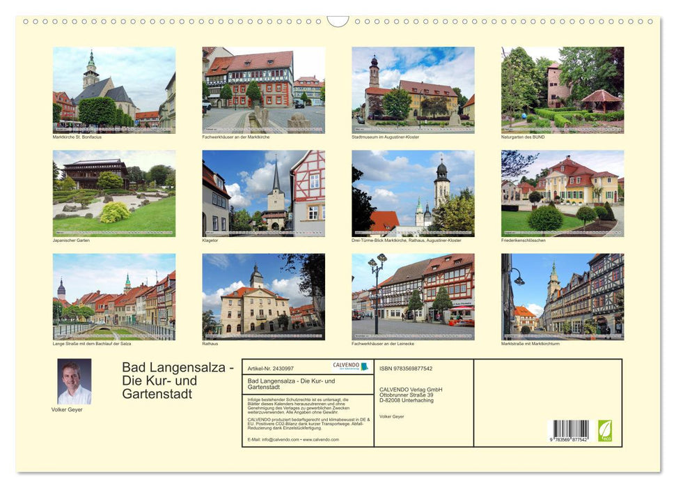 Bad Langensalza - Die Kur- und Gartenstadt (CALVENDO Wandkalender 2027)