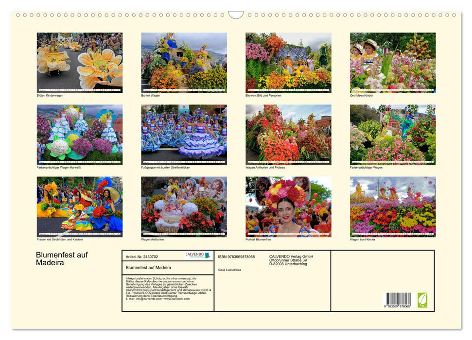 Blumenfest auf Madeira (CALVENDO Wandkalender 2027)