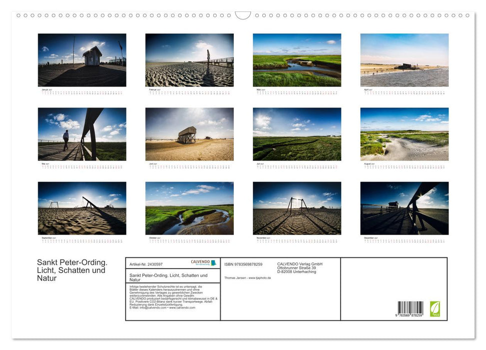 Sankt Peter-Ording. Licht, Schatten und Natur (CALVENDO Wandkalender 2027)