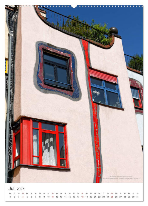 Wohnen unterm Regenturm - Ein Hundertwasser Architekturprojekt, 1991-94 (CALVENDO Premium Wandkalender 2027)