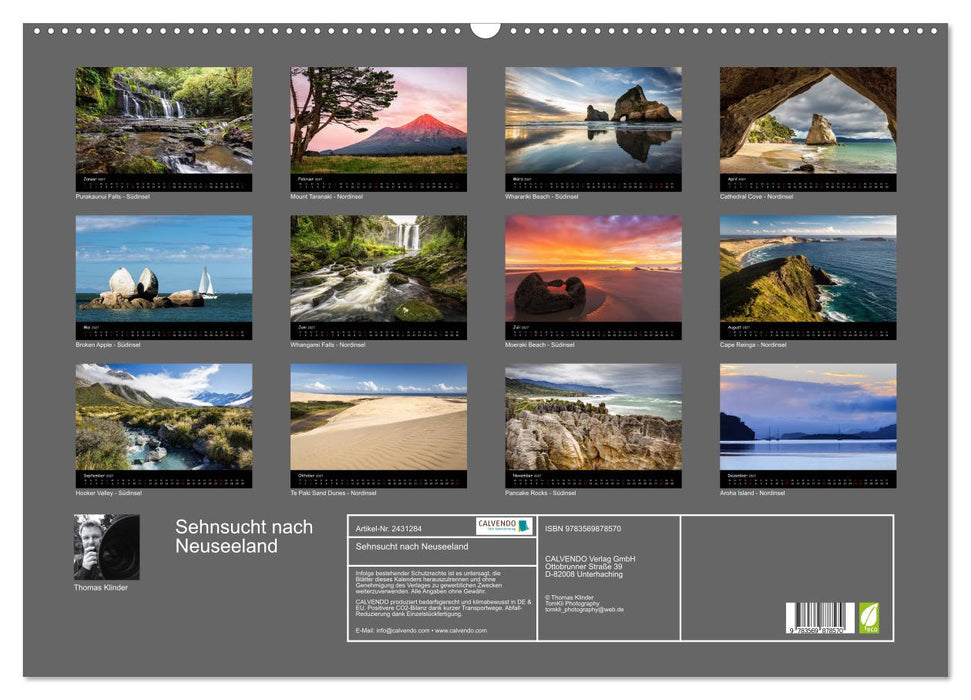 Sehnsucht nach Neuseeland (CALVENDO Wandkalender 2027)