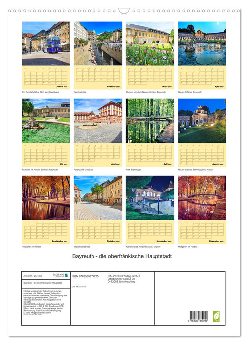 Bayreuth - die oberfränkische Hauptstadt (CALVENDO Wandkalender 2027)