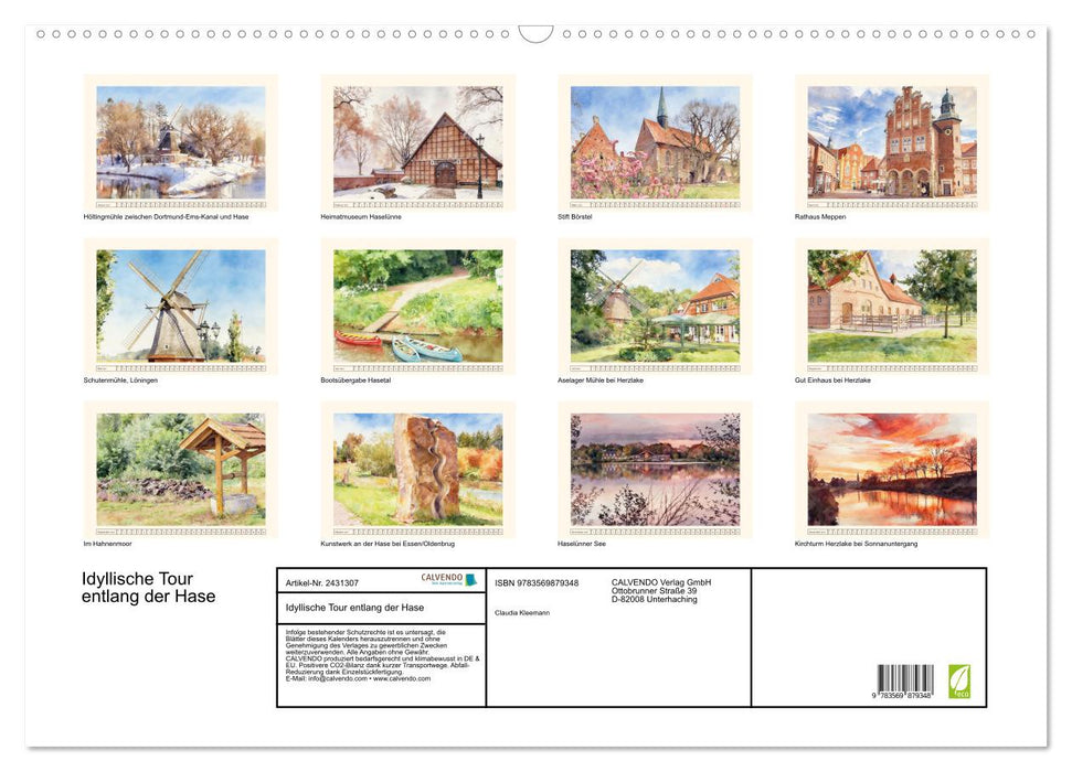 Idyllische Tour entlang der Hase (CALVENDO Wandkalender 2027)
