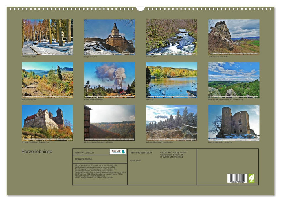 Harzerlebnisse (CALVENDO Wandkalender 2027)