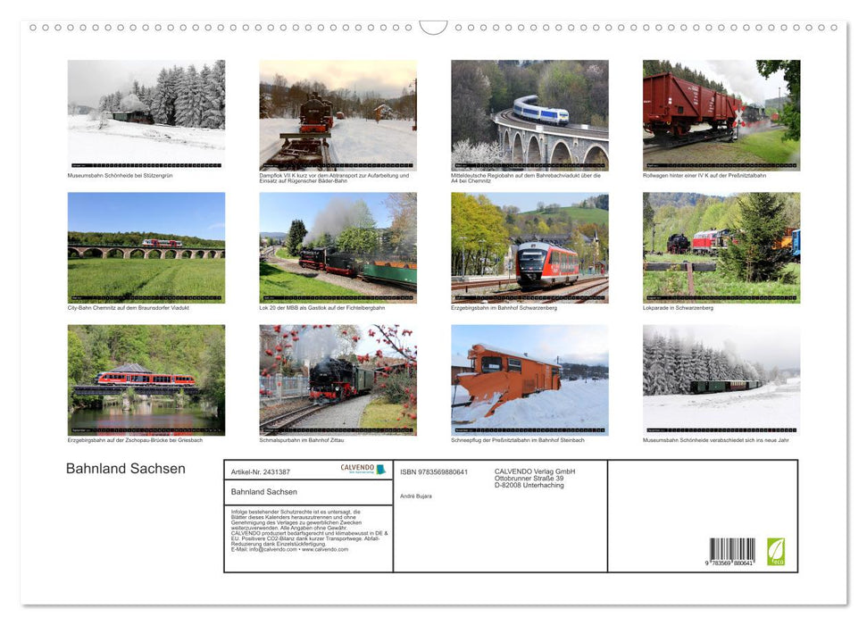 Bahnland Sachsen (CALVENDO Wandkalender 2027)