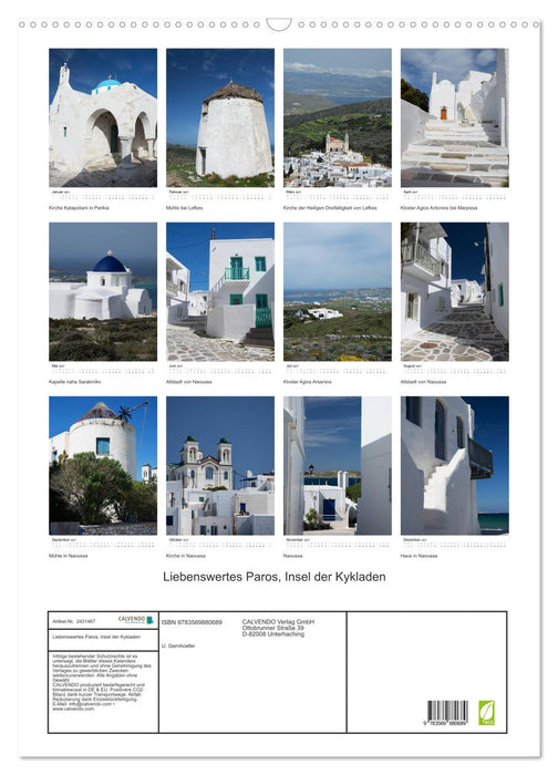 Liebenswertes Paros, Insel der Kykladen (CALVENDO Wandkalender 2027)