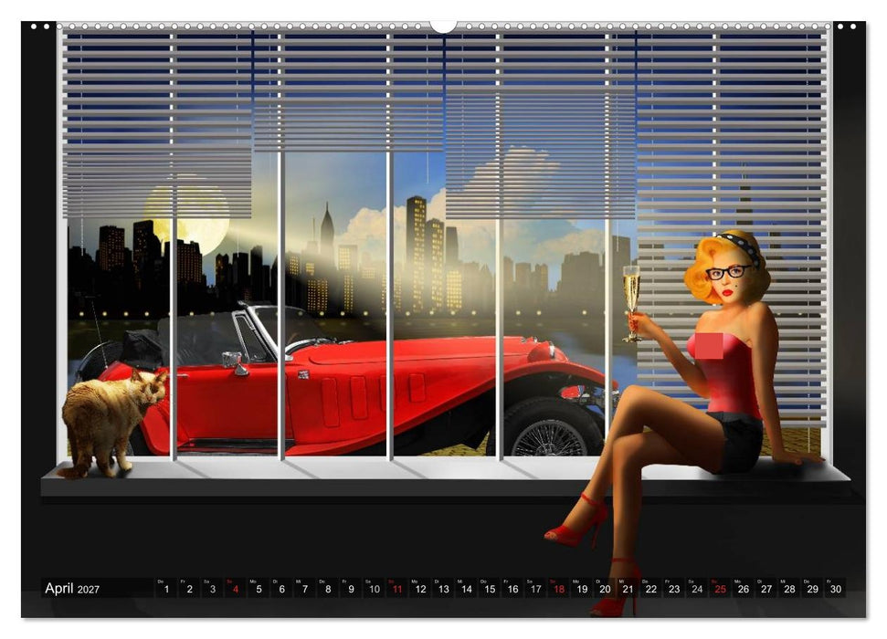 Oldtimer und Pin-Up Girls by Mausopardia (CALVENDO Wandkalender 2027)
