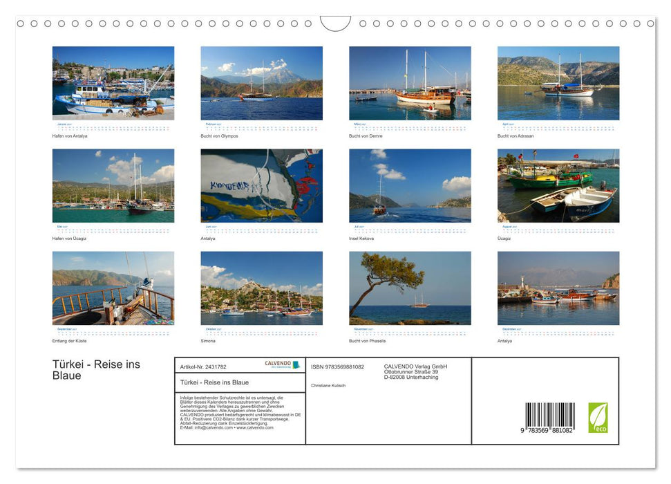 Türkei - Reise ins Blaue (CALVENDO Wandkalender 2027)