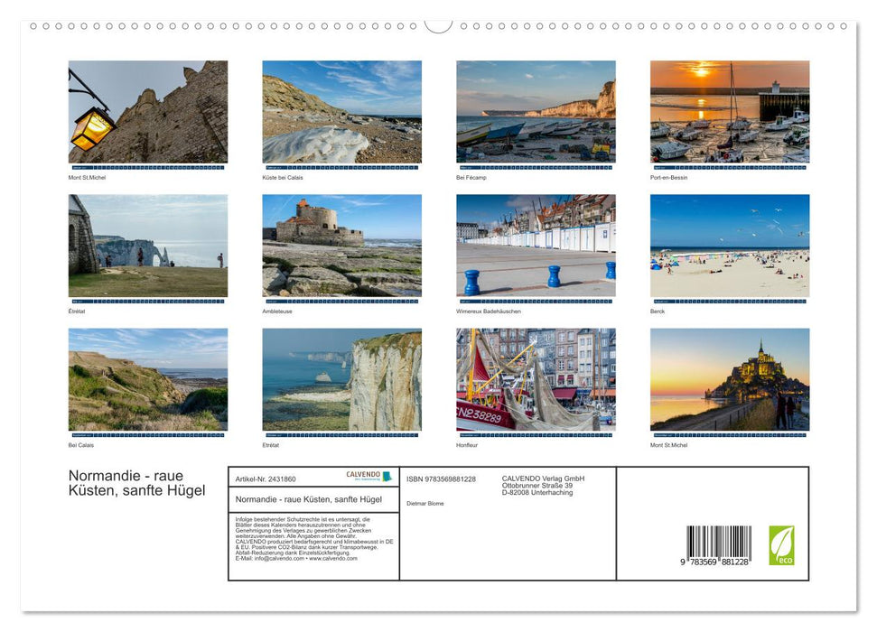 Normandie - raue Küsten, sanfte Hügel (CALVENDO Premium Wandkalender 2027)