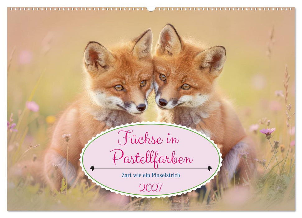 Füchse in Pastellfarben (CALVENDO Wandkalender 2027)