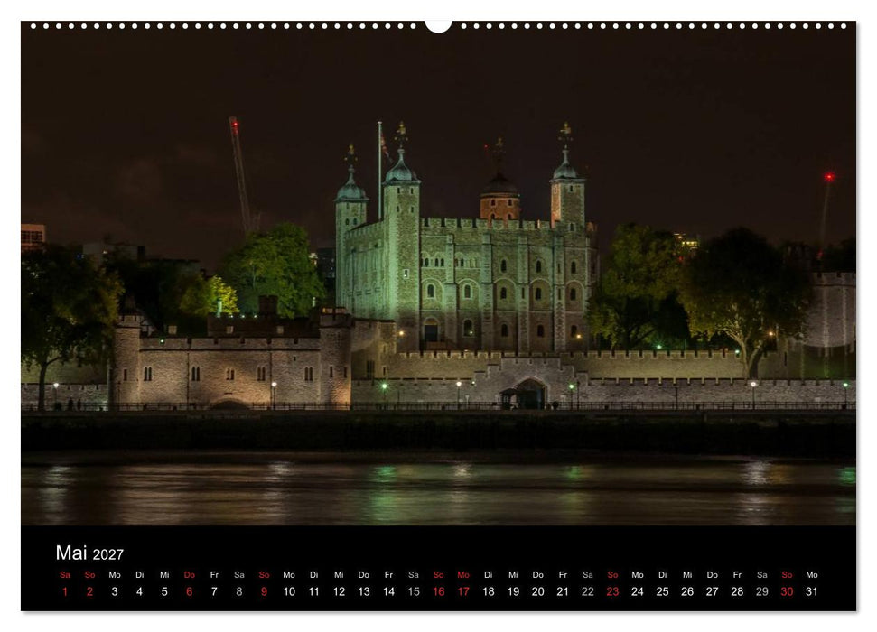 London - Nachts an der Themse (CALVENDO Wandkalender 2027)