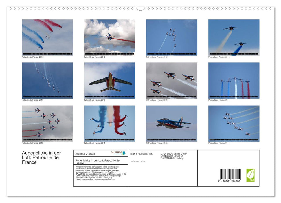 Augenblicke in der Luft: Patrouille de France (CALVENDO Premium Wandkalender 2027)