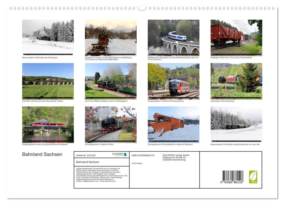 Bahnland Sachsen (CALVENDO Premium Wandkalender 2027)