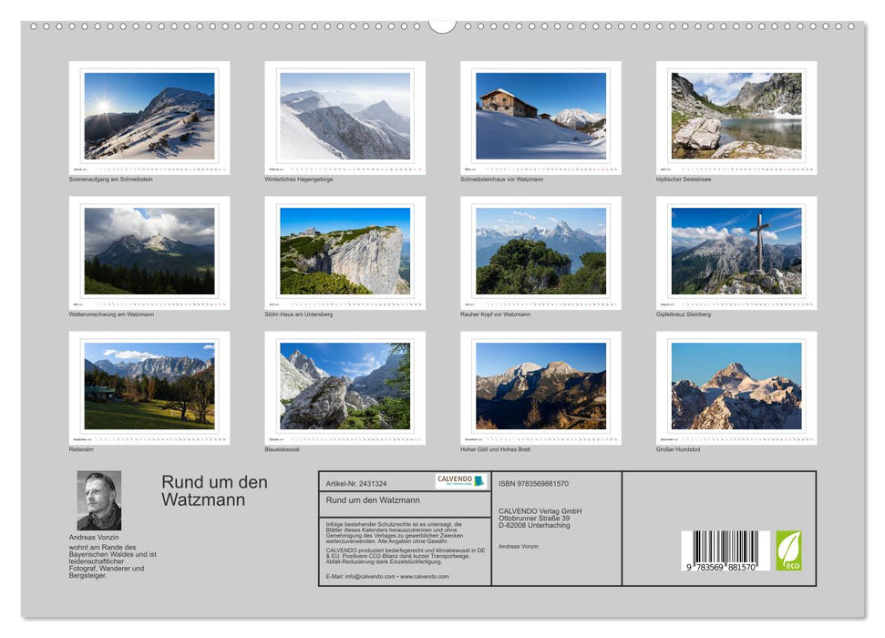 Rund um den Watzmann (CALVENDO Premium Wandkalender 2027)