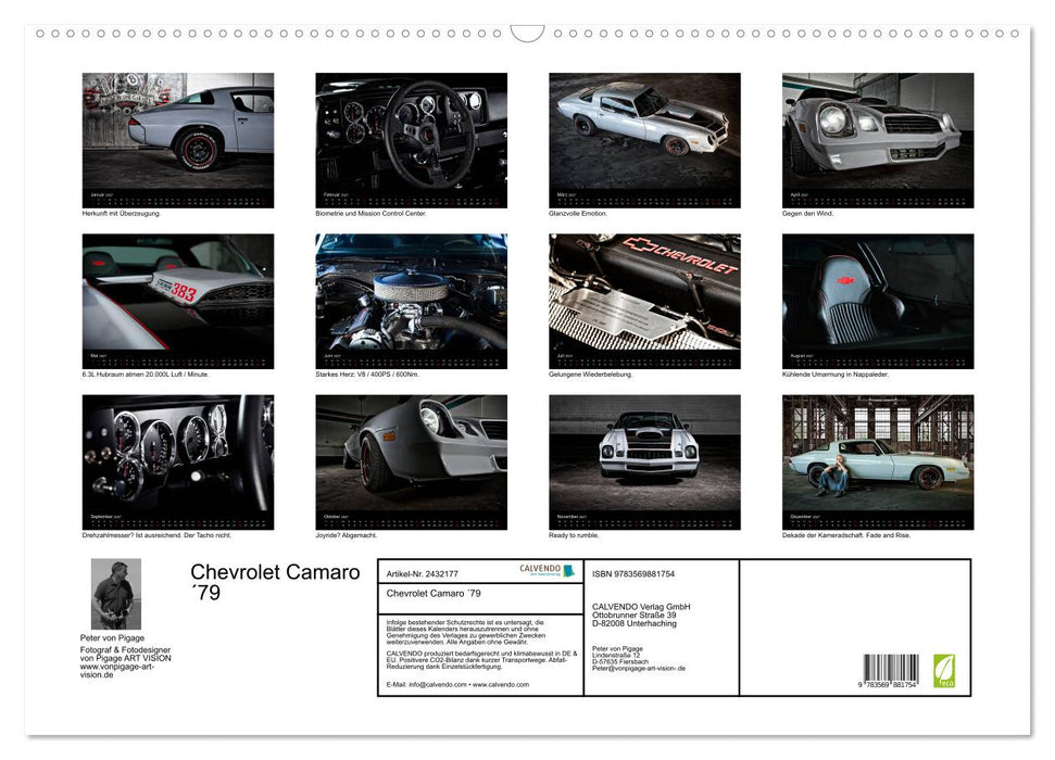 Chevrolet Camaro ´79 (CALVENDO Wandkalender 2027)