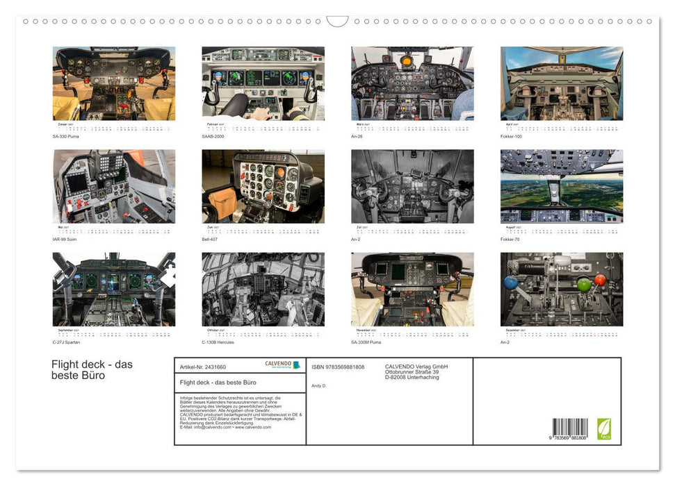 Flight deck - das beste Büro (CALVENDO Wandkalender 2027)