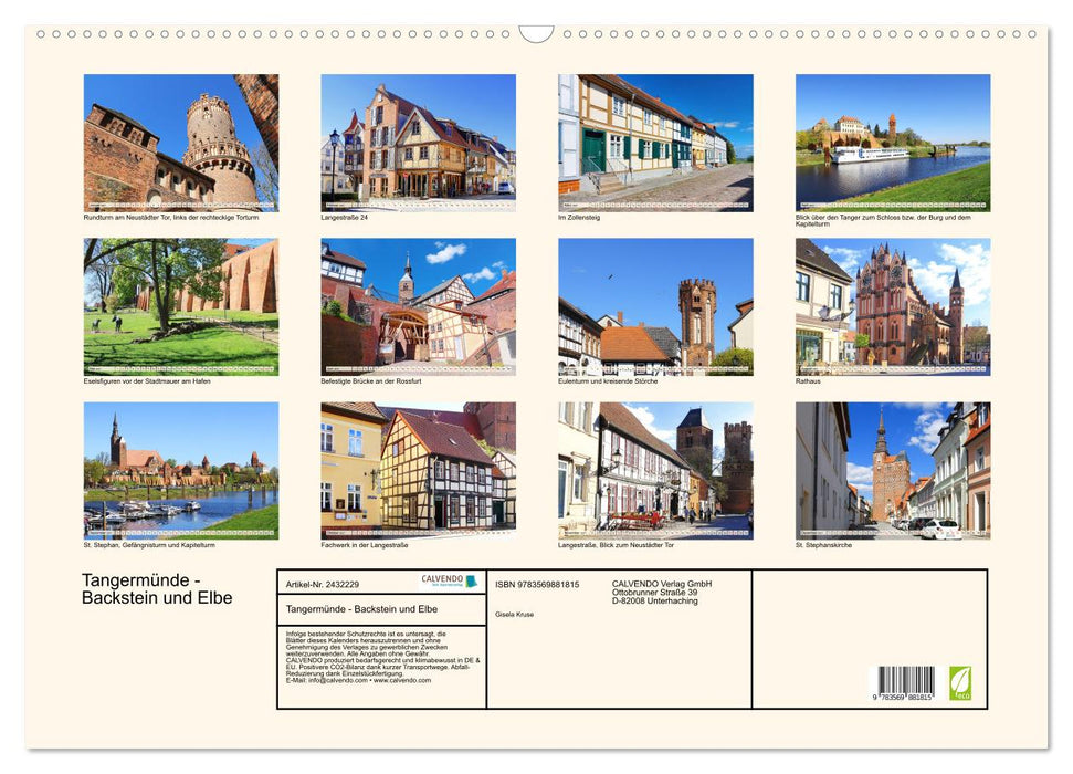 Tangermünde - Backstein und Elbe (CALVENDO Wandkalender 2027)