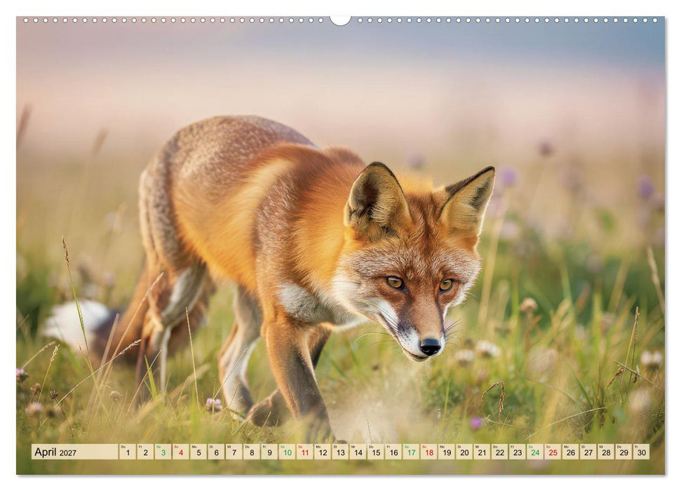 Füchse in Pastellfarben (CALVENDO Premium Wandkalender 2027)