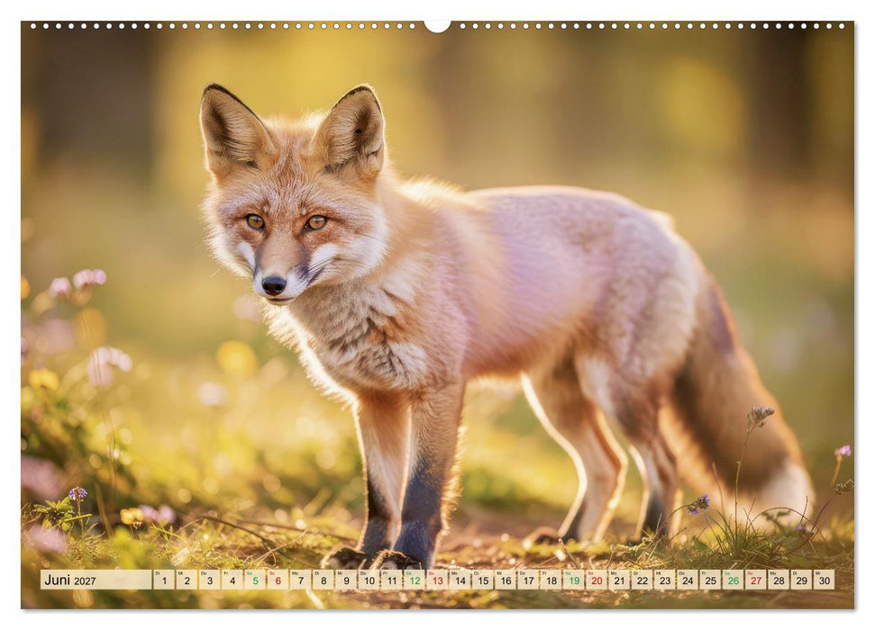 Füchse in Pastellfarben (CALVENDO Premium Wandkalender 2027)