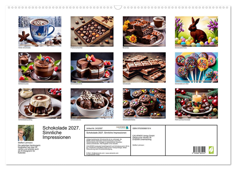 Schokolade 2027. Sinnliche Impressionen (CALVENDO Wandkalender 2027)