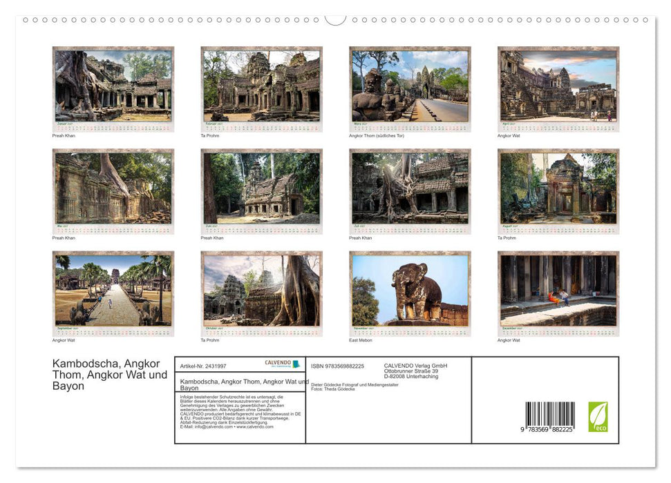 Kambodscha, Angkor Thom, Angkor Wat und Bayon (CALVENDO Premium Wandkalender 2027)